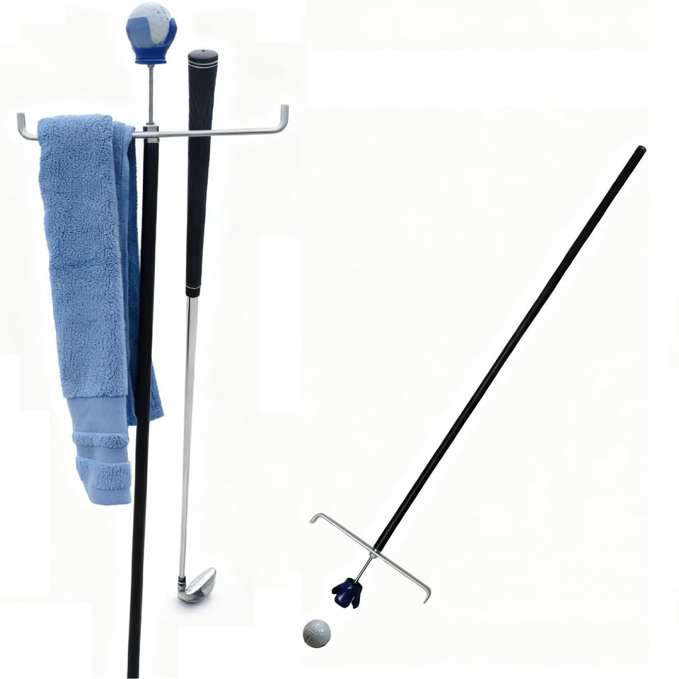 Mars Golf bag stand attachment in use keeps bag upright for quick access