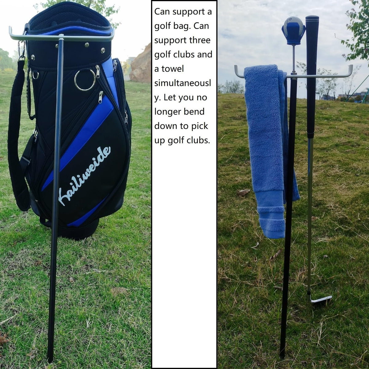 Mars Golf ball picker feature enabling ball retrieval without bending