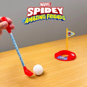 Marvel Spidey tabletop golf ball for easy aim and kid-friendly play.