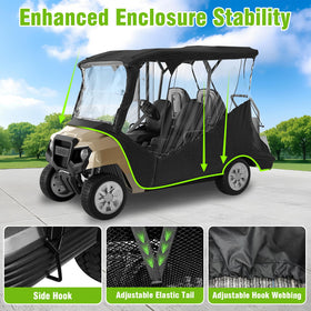 Mashelly enclosure includes storage bag for easy transport.
