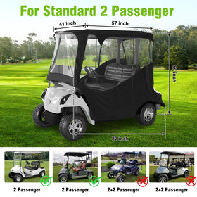 MASHELLY rain enclosure side view with accessible zippered entry for EZGO