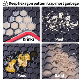 Matericuo floor mat with deep hexagon design traps dirt and moisture