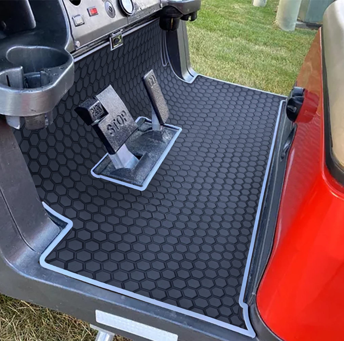 Matericuo golf floor liner with full coverage for a clean cart interior