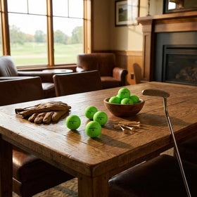 Maxfli SoftFli ball with durable cover stands up to driving range wear.