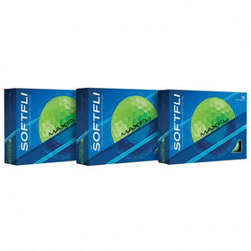 Maxfli SoftFli matte green ball view improves visibility in flight for easier tracking.
