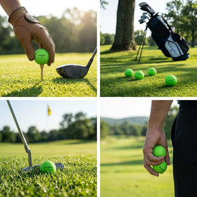 Maxfli SoftFli ball against grass emphasizes easy visibility during play.