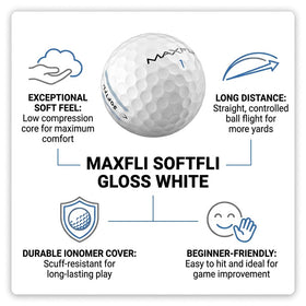 Maxfli SoftFli durable ionomer cover resists wear.