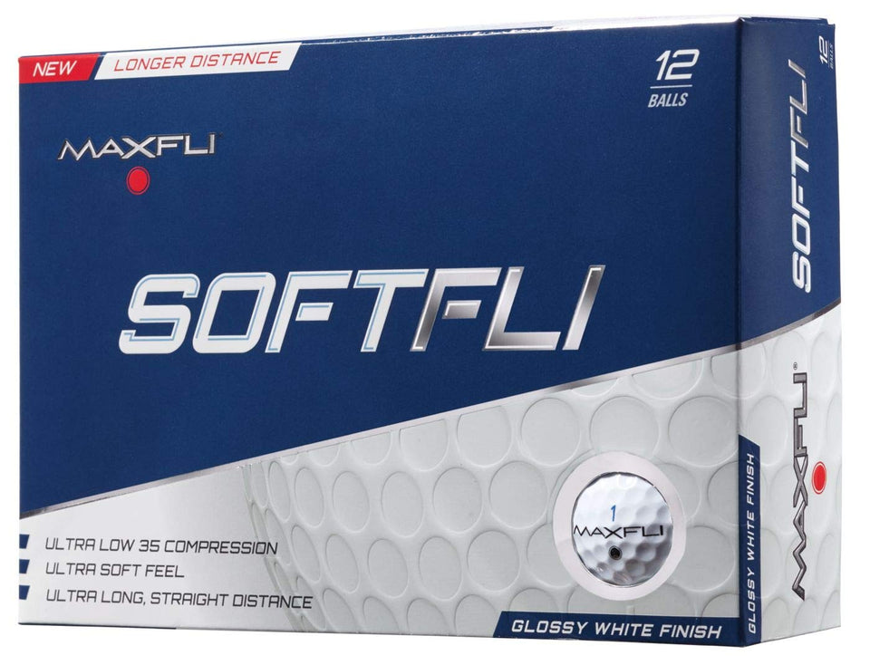 Maxfli SoftFli Gloss golf balls on a tee shot, enhancing visibility and control.