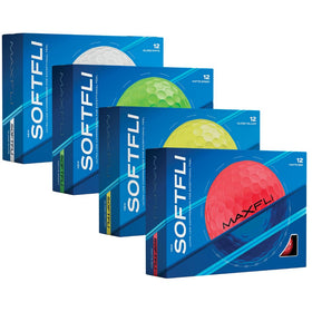 Maxfli Softfli Gold ball with gloss white finish for easy on course visibility.