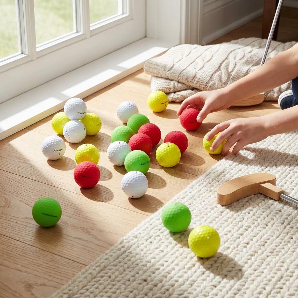 Maxfli Softfli Gold ball with matte green finish for distinctive look and easy tracking.