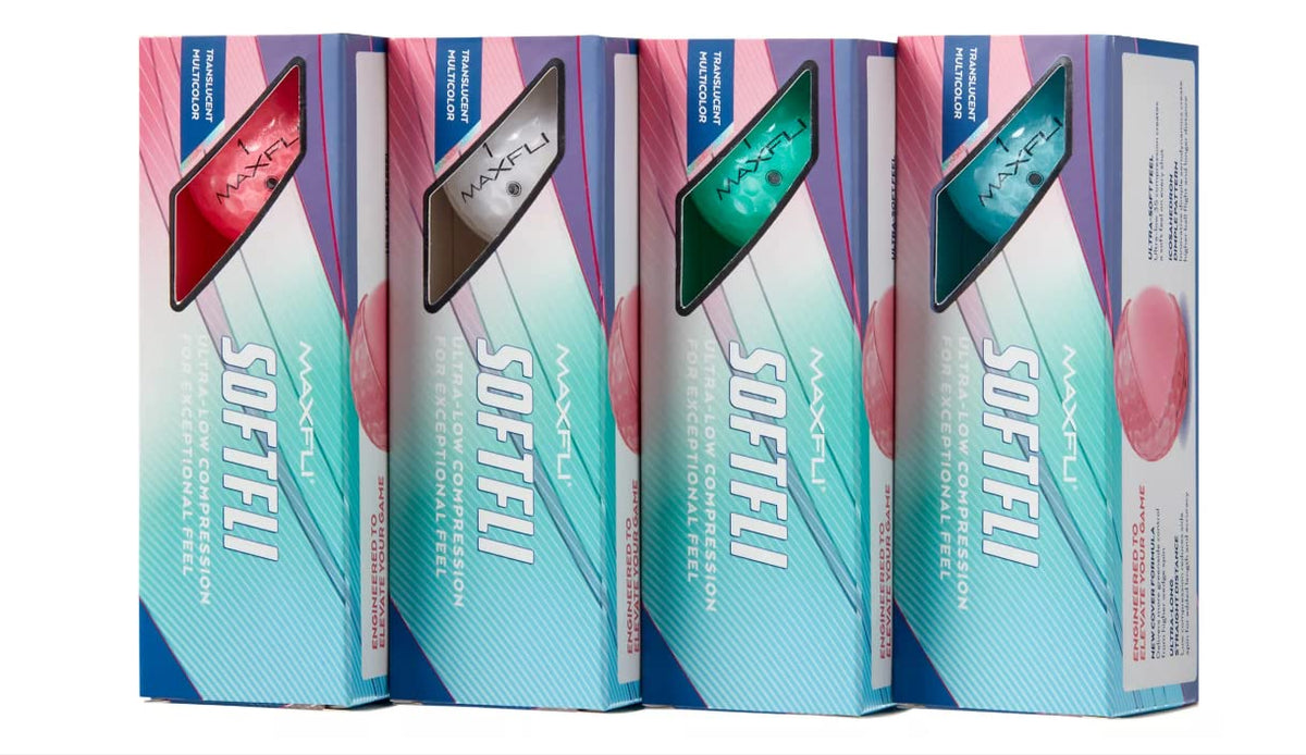 Maxfli Softfli matte ball in flight with a stable arc