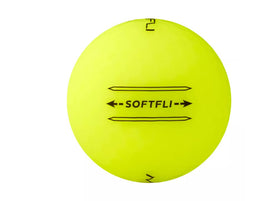Maxfli Softfli Matte Yellow golf ball in flight illustrating distance potential