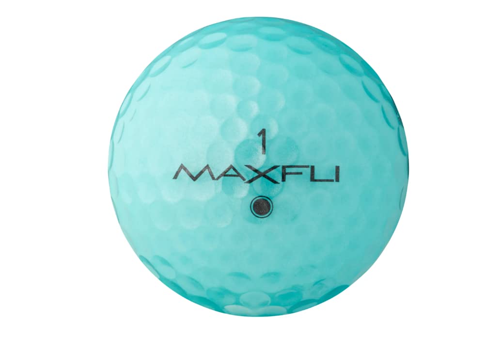 Close-up of Maxfli Softfli matte ball showing soft feel and core design
