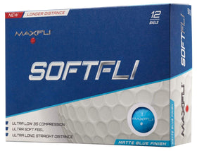 Maxfli SoftFli Matte golf ball blue front view with matte finish for visibility
