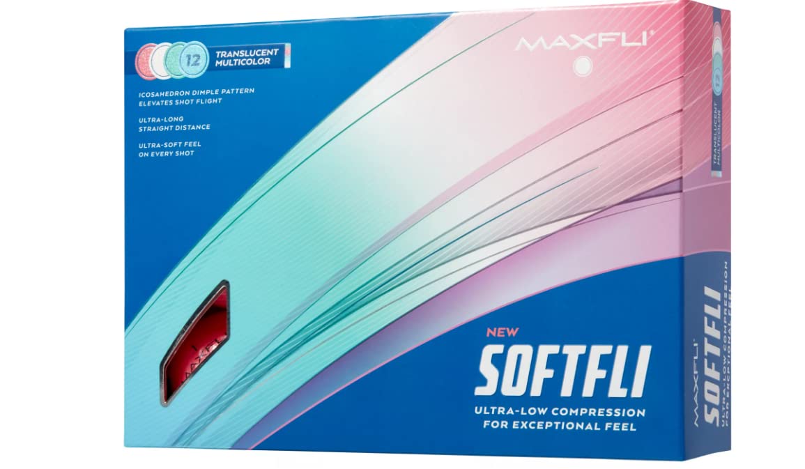 Maxfli Softfli matte golf ball pack with multicolor finish for easy greenside visibility