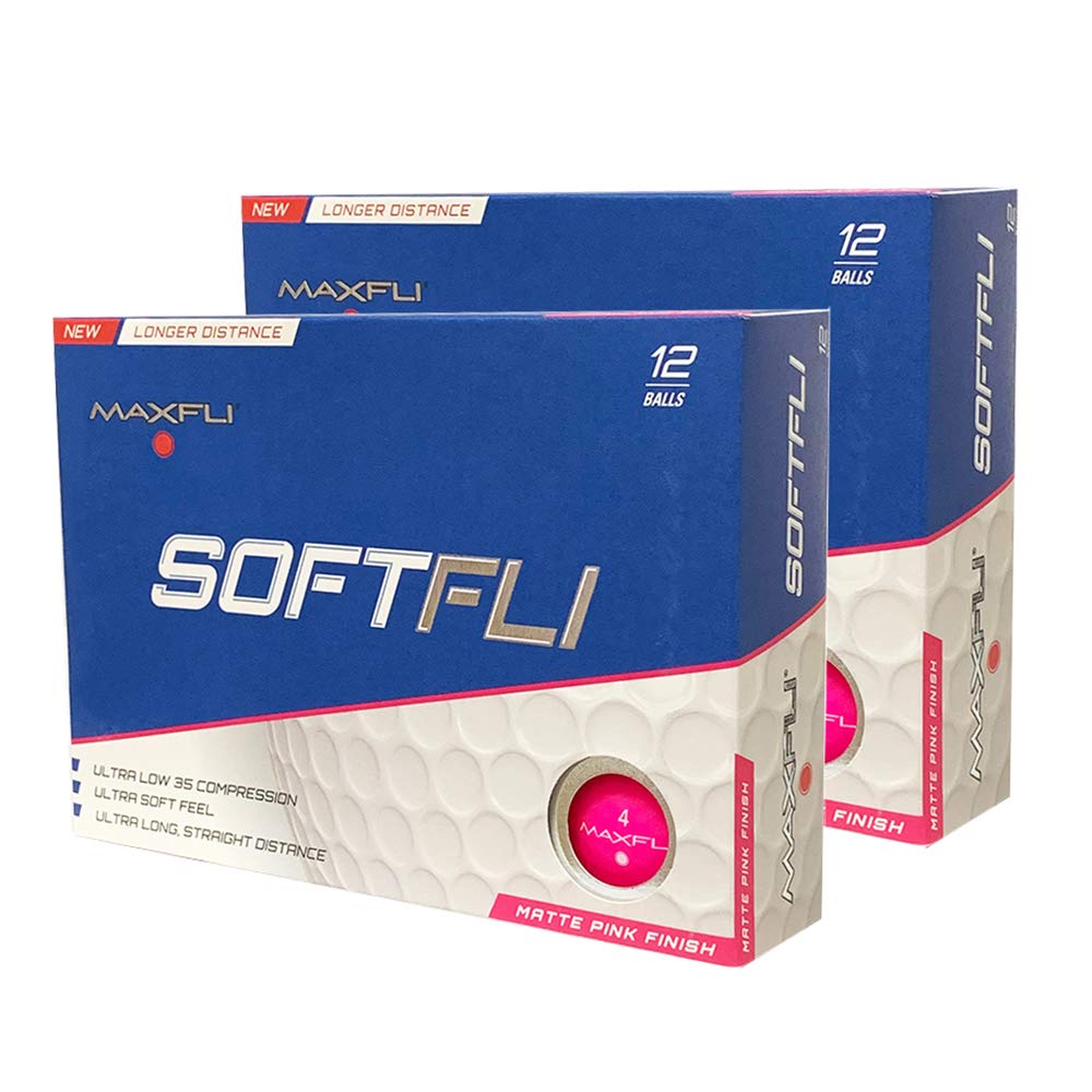 Maxfli SoftFli Matte golf balls pink pack showcase enhanced visibility and soft feel for precision