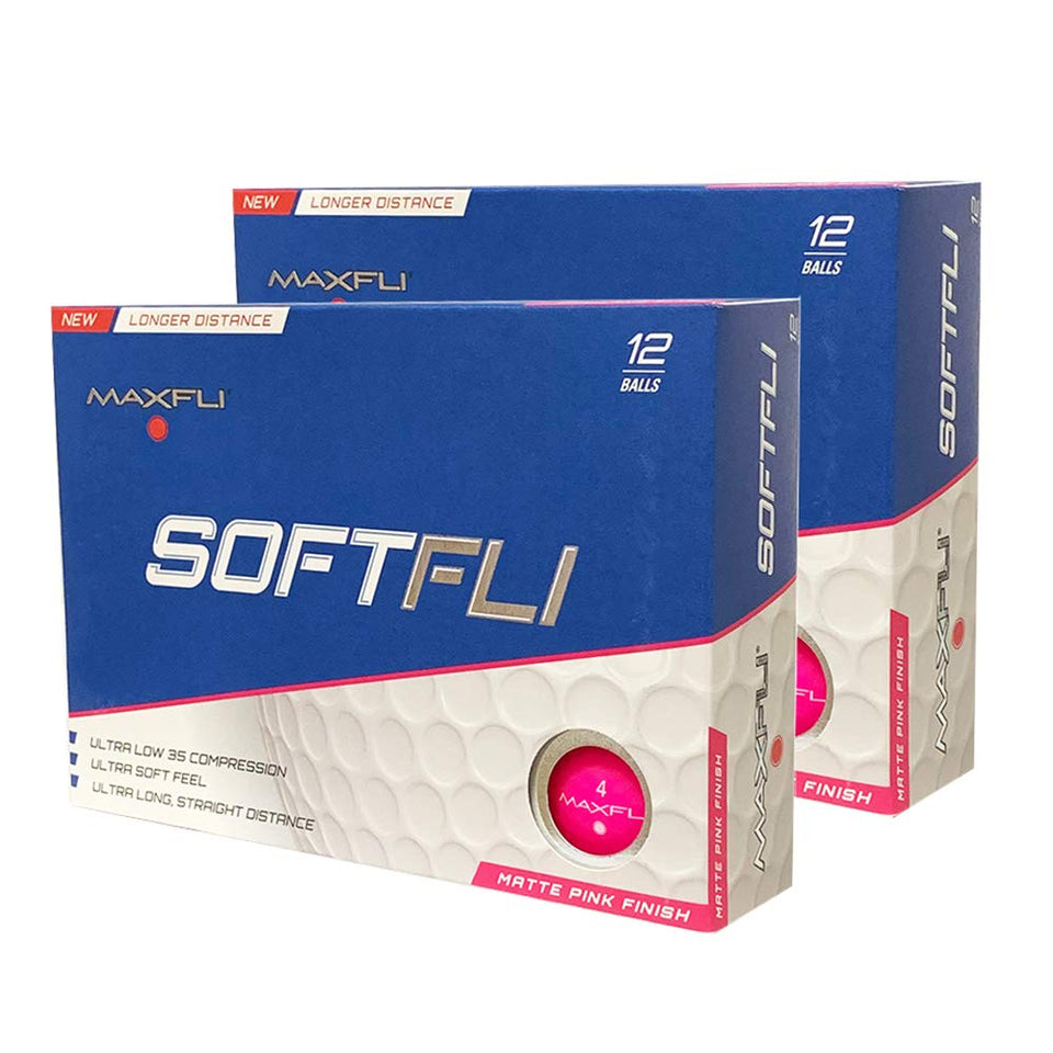 Maxfli SoftFli Matte golf balls pink pack showcase enhanced visibility and soft feel for precision