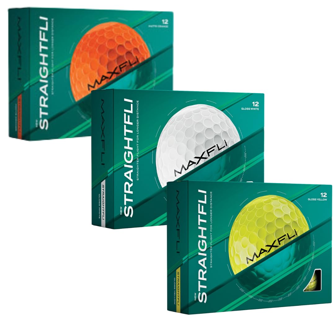 Maxfli StraightFli gloss white balls in a 36-pack for easy air tracking on the course