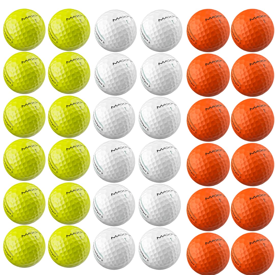 Maxfli StraightFli gloss yellow balls for quick visibility in bright light