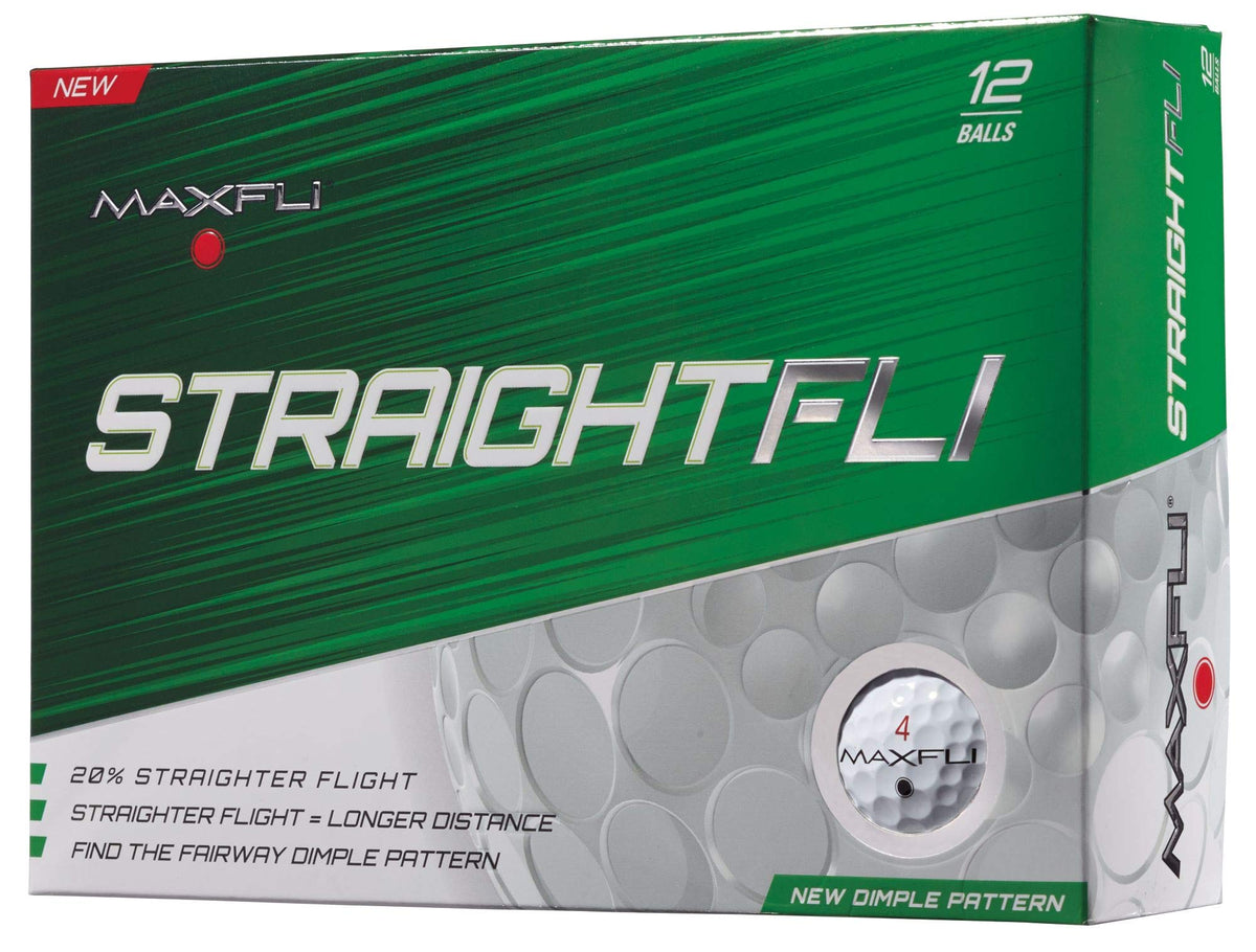 Maxfli StraightFli ball close-up of 374-dimple pattern for straighter flight