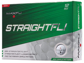 Maxfli StraightFli ball close-up of 374-dimple pattern for straighter flight