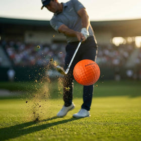 Ball in flight with clear visibility for tracking trajectory