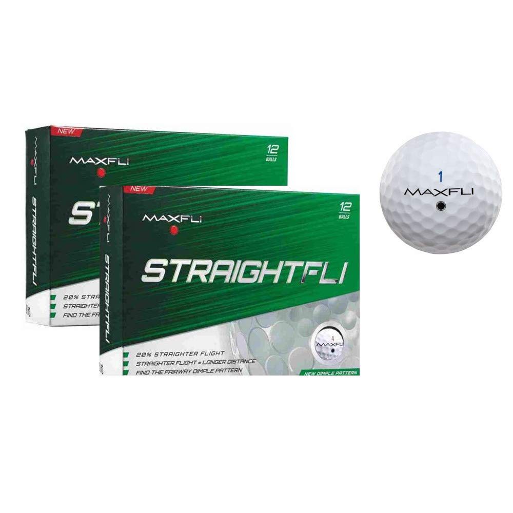 Maxfli StraightFli golf ball with gloss white finish for straighter flight and high visibility