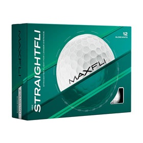 Maxfli StraightFli ball with gloss white finish for enhanced visibility on bright days.