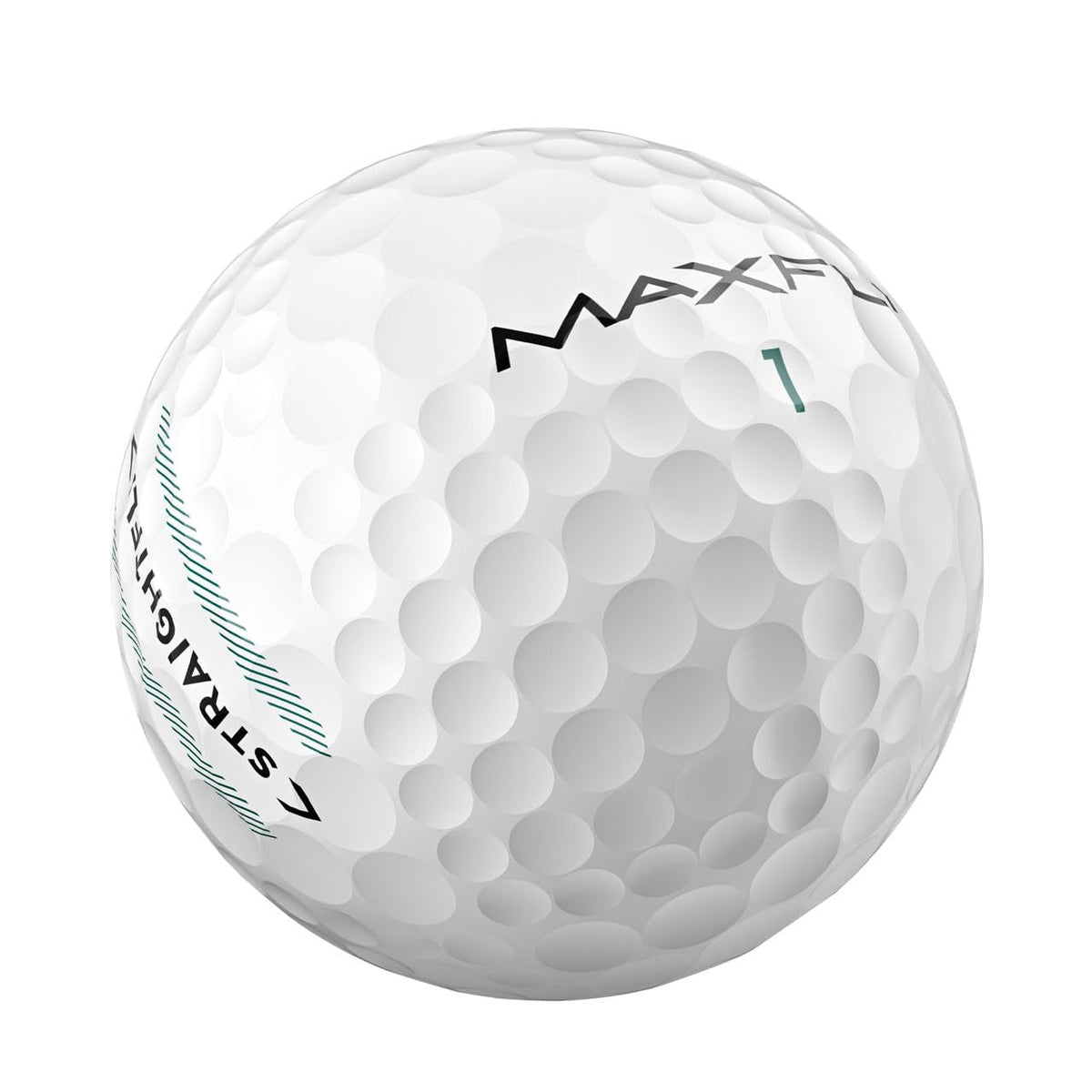 Maxfli StraightFli ball on range image, showcasing durable core and speed potential.