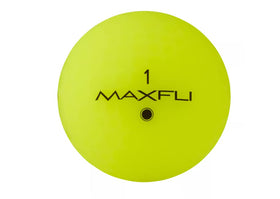 Maxfli Straightfli close-up of cube octahedron dimples for consistent launch.