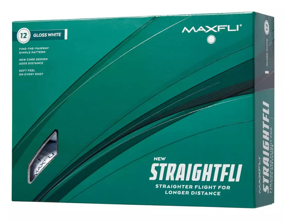 Maxfli Straightfli pack of 12 golf balls ready for practice or play.