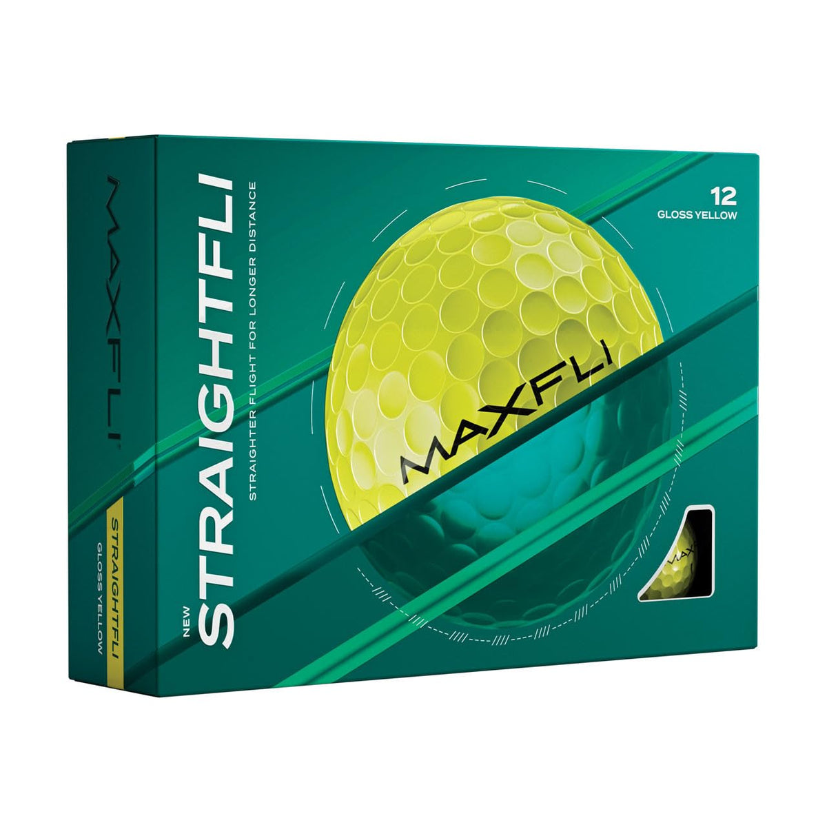 Maxfli StraightFli ball with dimple pattern for stable flight and accuracy