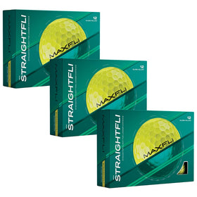 Maxfli StraightFli gloss yellow balls boost visibility for straighter shots