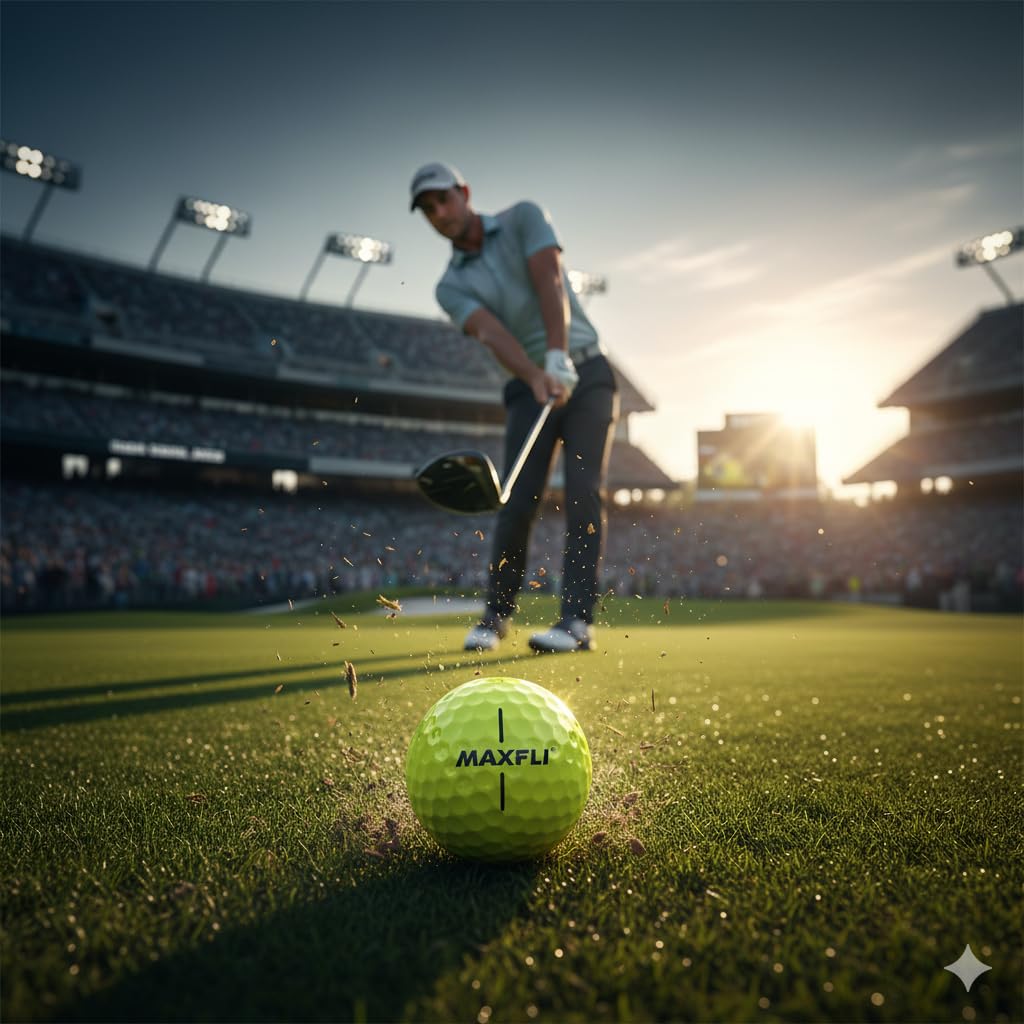 Maxfli StraightFli gloss yellow finish increases ball visibility