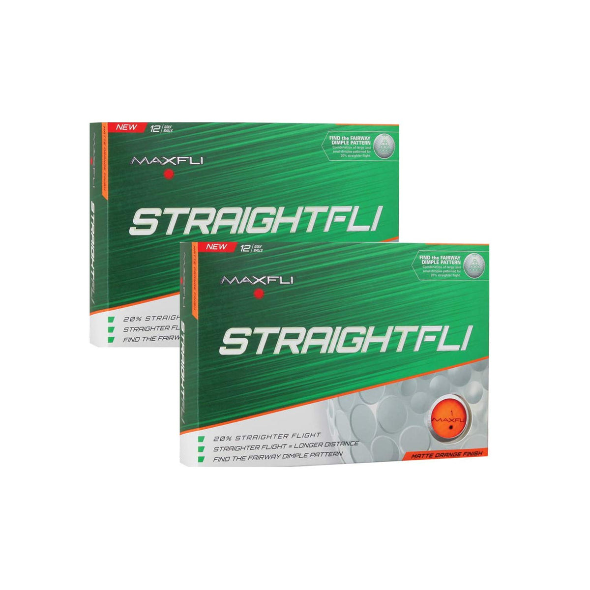 Maxfli StraightFli matte orange golf balls offer straighter flight for easier fairways