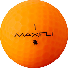 Maxfli StraightFli matte orange ball front view for straighter flights and visibility