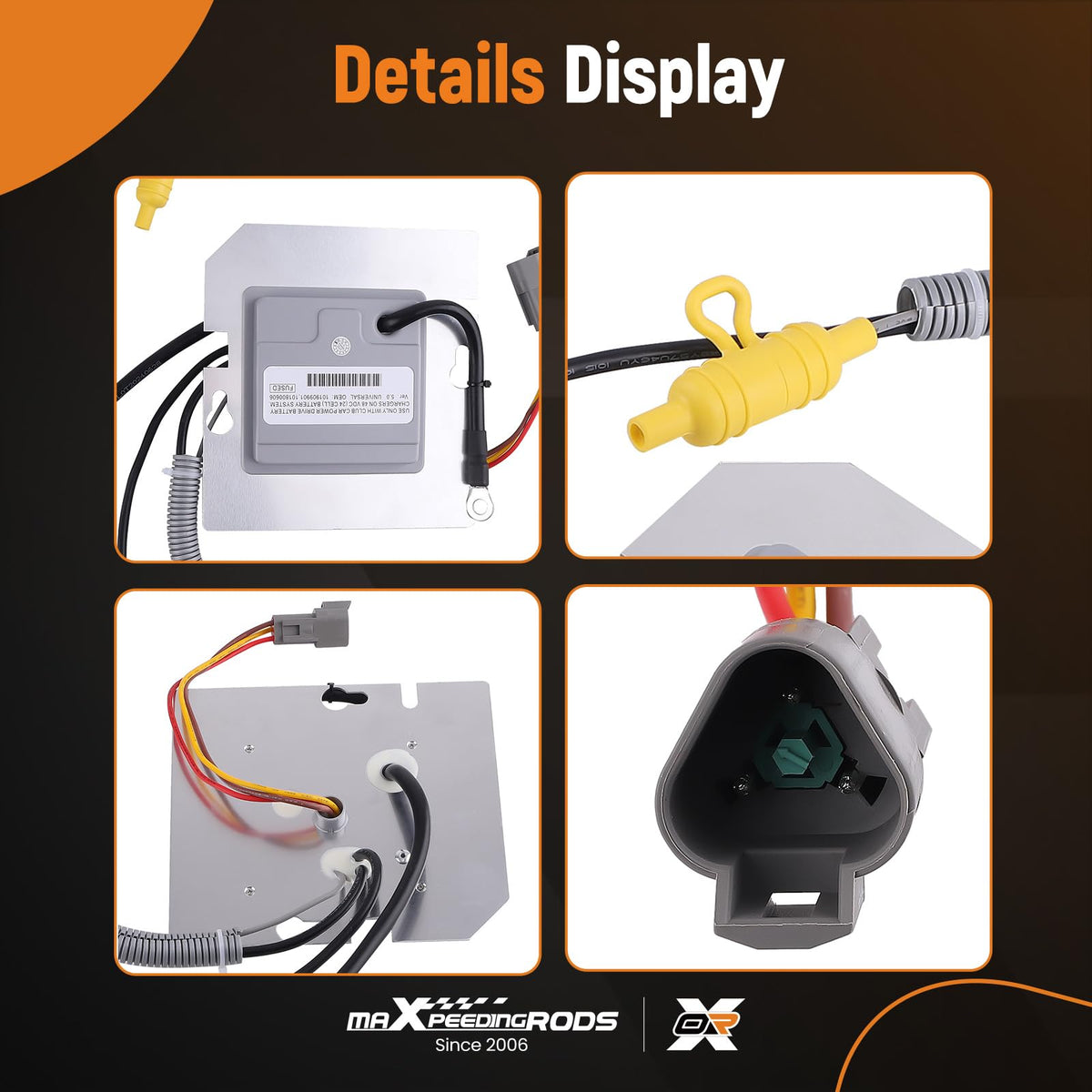 maXpeedingrods 101909901 OBC logic board with labeled connectors for easy setup.