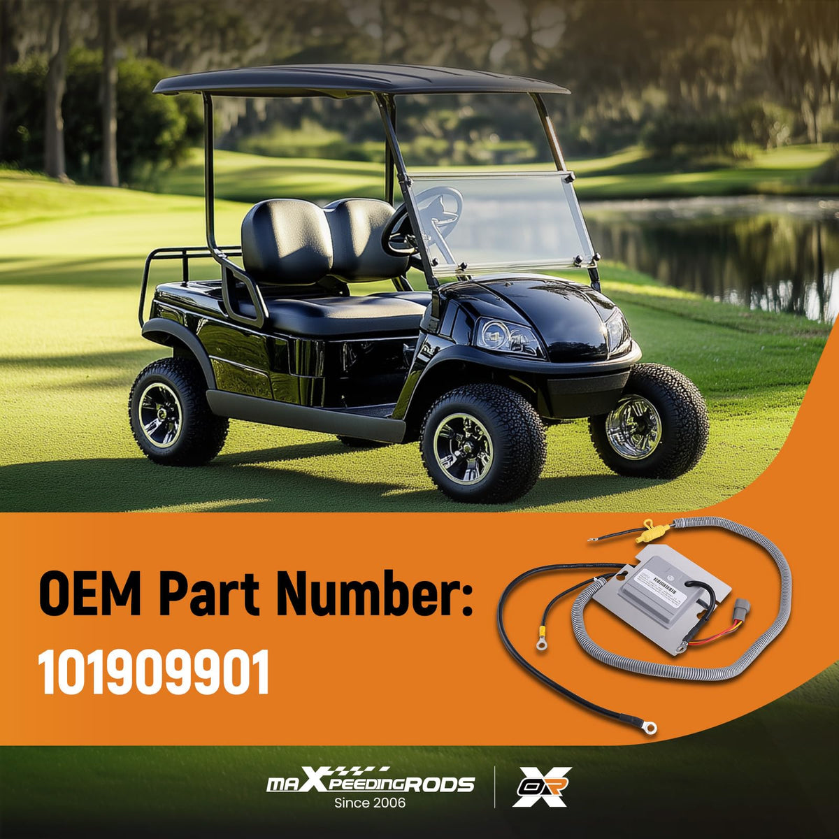 maXpeedingrods 101909901 OBC right side panel shows compact 48V PowerDrive compatibility.