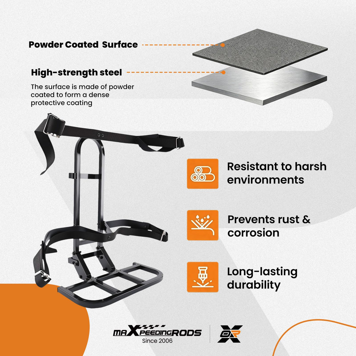 maXpeedingrods universal-fit bag holder supports two- and four-seat carts