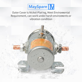 MaySpare solenoid relay steel housing highlights sturdy construction for harsh conditions.