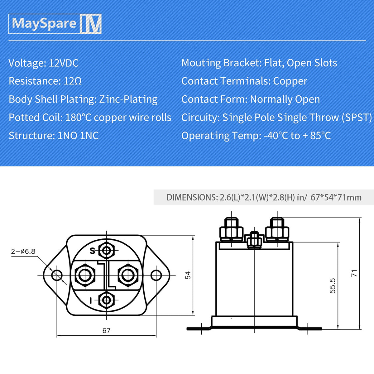 MaySpare Club Car solenoid packaging highlights DS and Precedent model compatibility