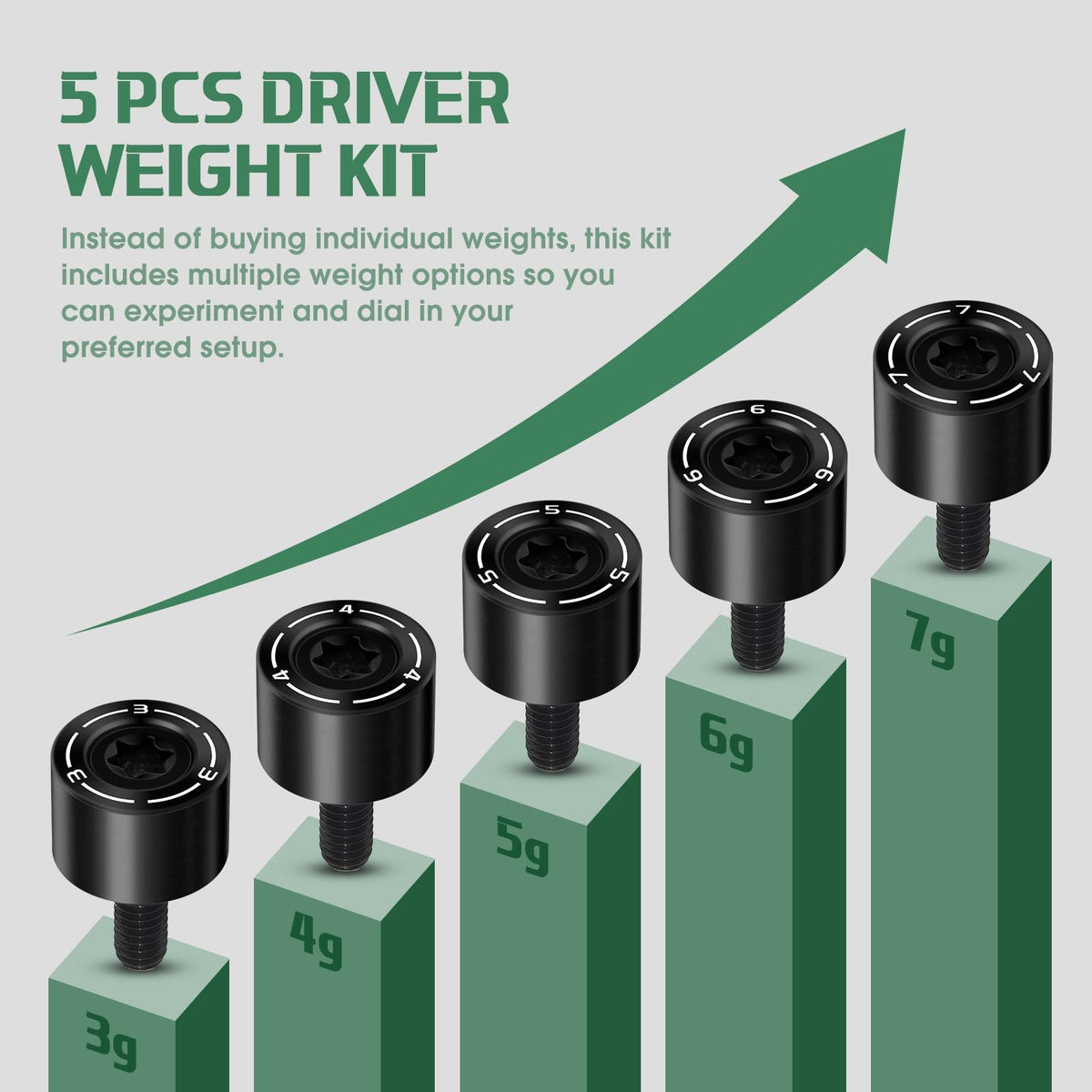 Maysun 14g driver weight screw helps balance your swing.