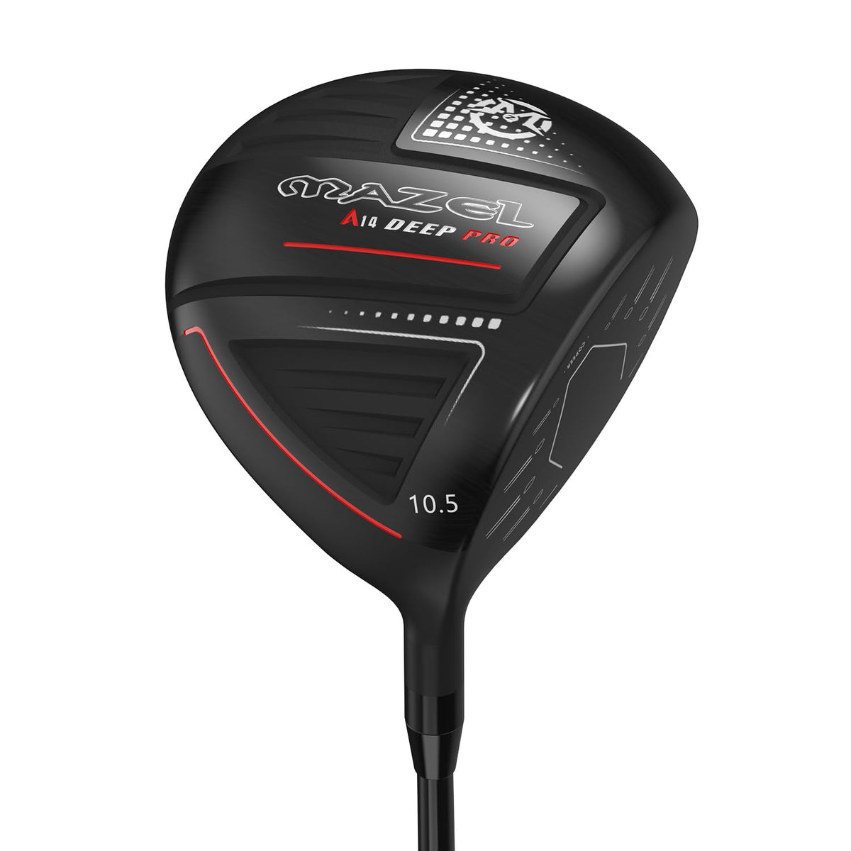MAZEL 460cc driver head front view shows forgiving design.