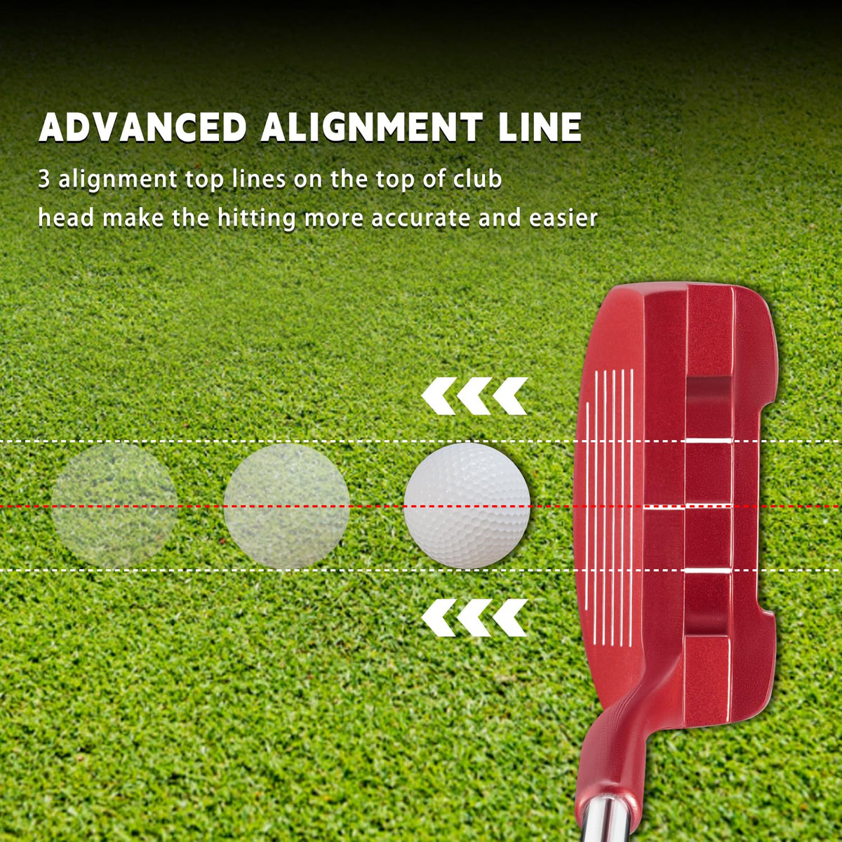MAZEL Chipper Club features an alignment line for precise setup and improved aim.