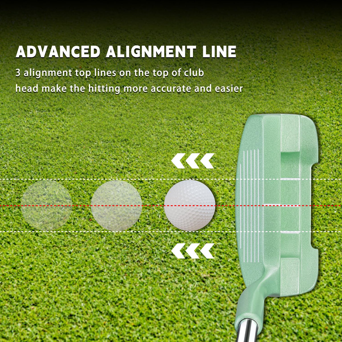 MAZEL Chipper light green wedge with 45° loft for higher, softer landings