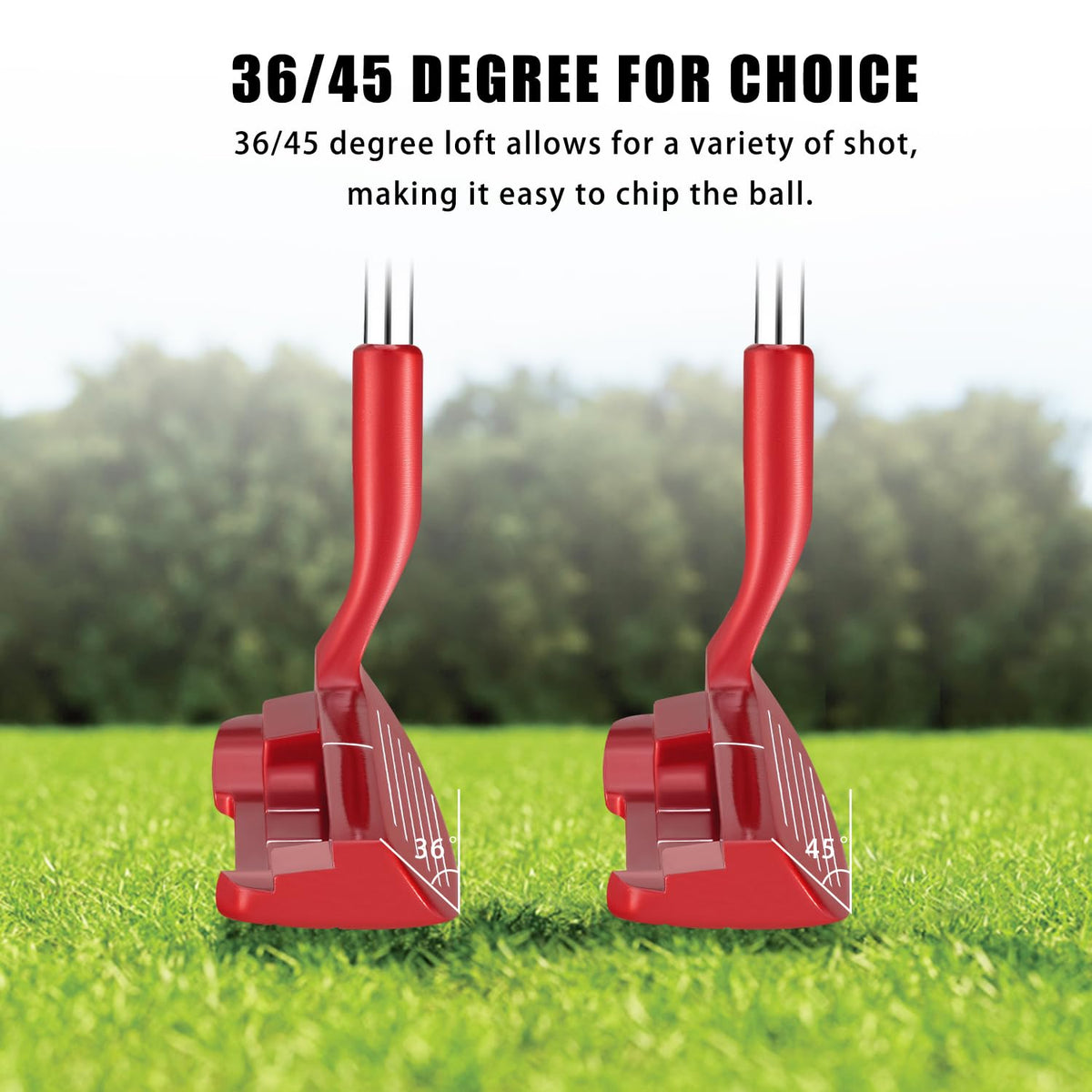Improved short game with MAZEL Chipper Club by reducing thin and fat chips.