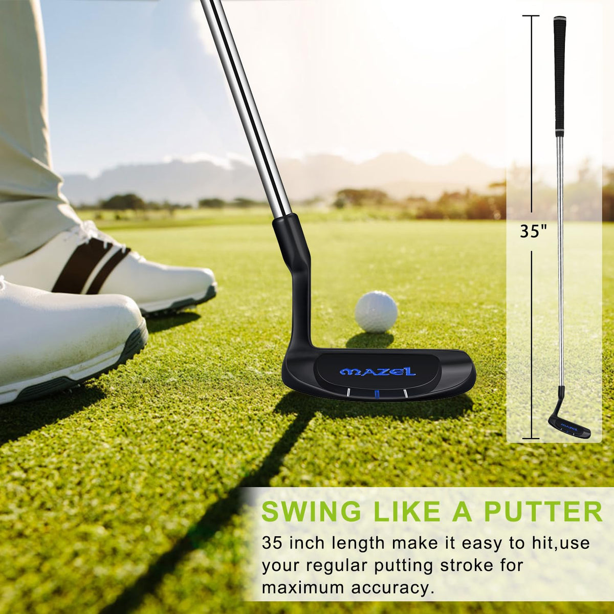 MAZEL chipper non-slip rubber grip supports confident swings around the green