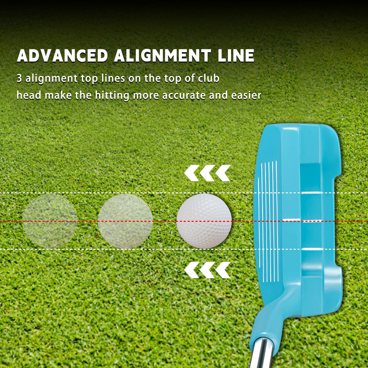 MAZEL Chipper right-handed light blue for easy, putter-style swings