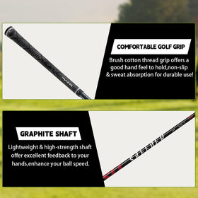MAZEL cotton-brushed grip provides comfortable, non-slip feel during longer rounds