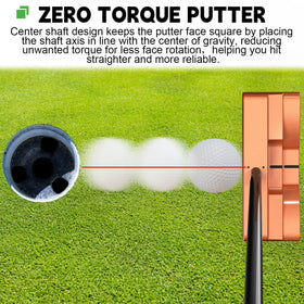 MAZEL double-milled face putter for consistent contact
